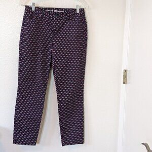 Khakis by Gap Slim City Size 0, Navy Blue with pink/coral/beige pattern